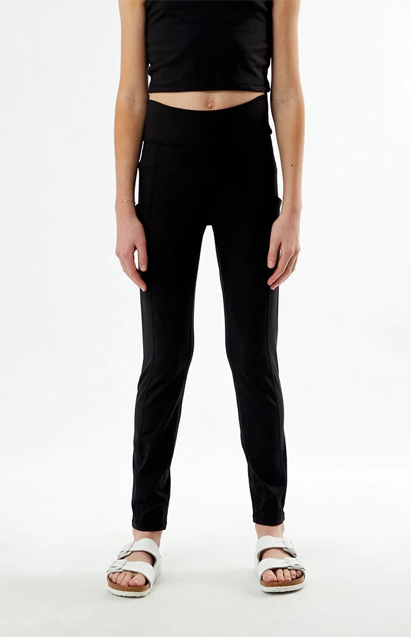 PAC 1980 Kids WHISPER Active Black Pocket Yoga Pants