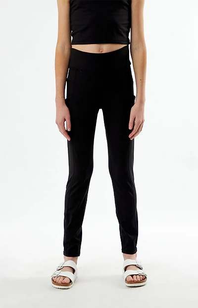 PAC 1980 Kids WHISPER Active Black Pocket Yoga Pants