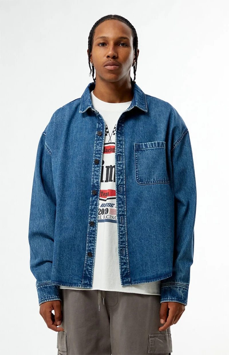 Pacsun Medium Blue Denim Shirt
