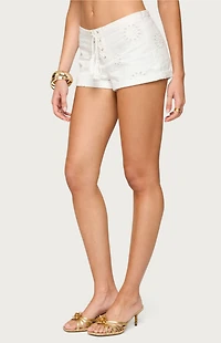 Edikted Trisha Tassle Eyelet Shorts