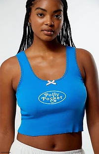 Polly Pocket Blue Lace Trim Tank Top