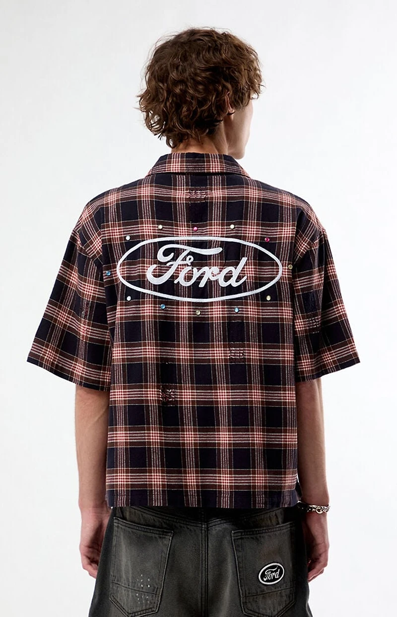 FORD Logo Flannel Short Sleeve Shirt