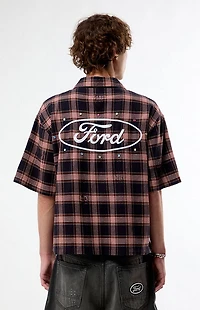 FORD Logo Flannel Short Sleeve Shirt