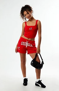 HYPE & VICE Georgia Bulldogs Knit Corset Top