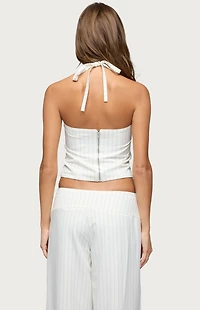 Edikted Parker Pinstripe Halter Top