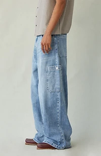 Pacsun Ryder Ultra Baggy Jeans Cargo Light Blue