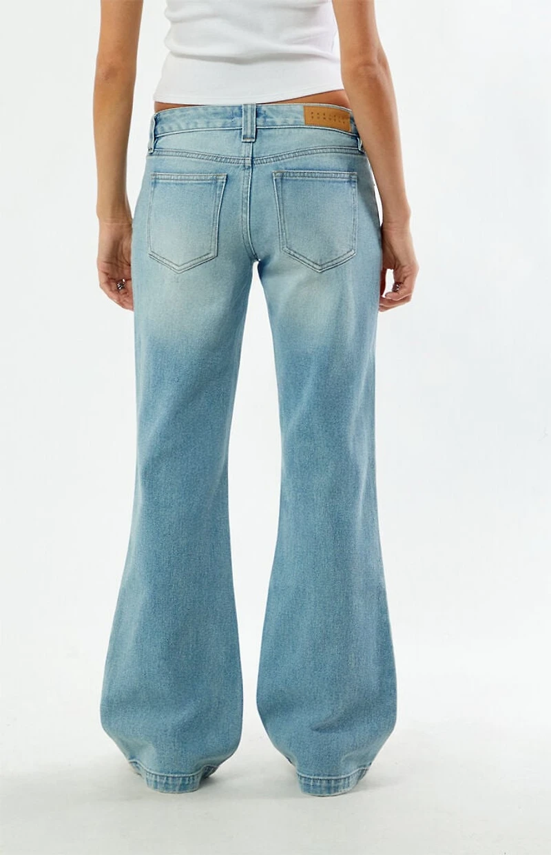 Pacsun Charlie Low Rise Baggy Bootcut Jeans Light Blue
