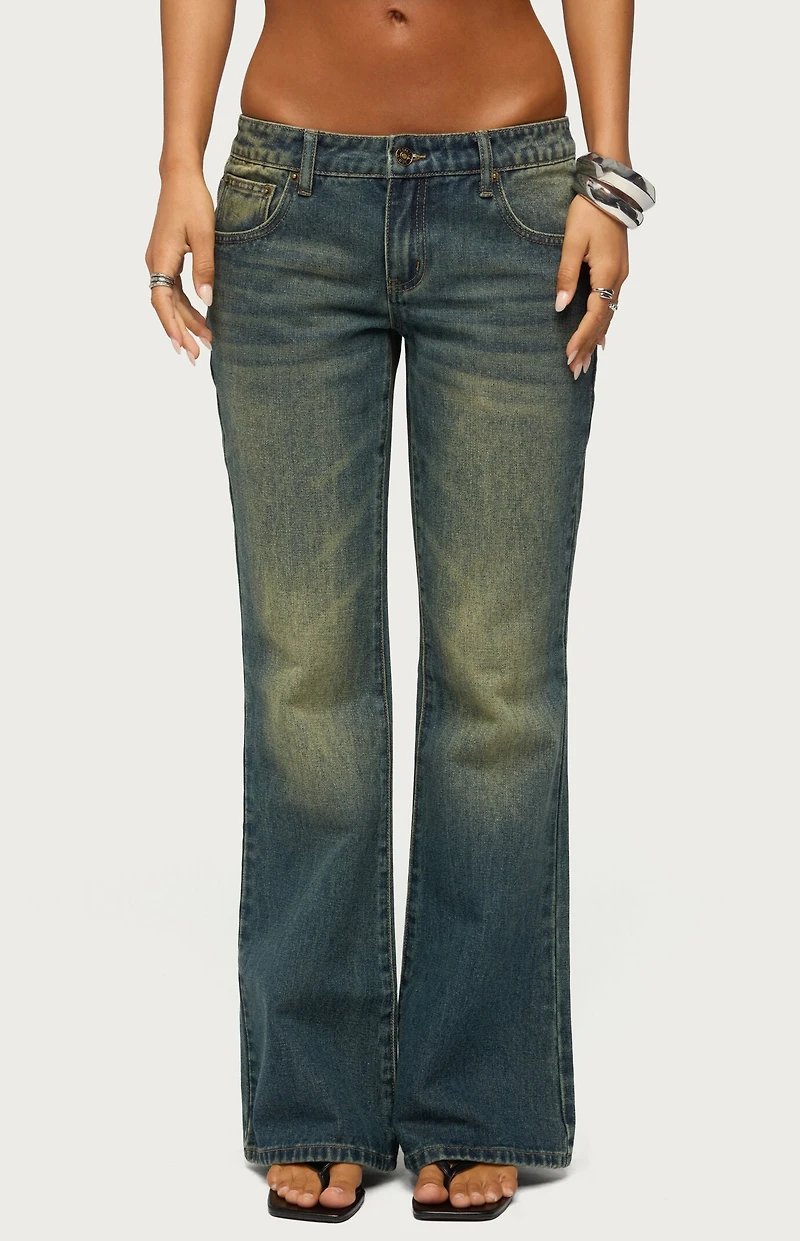 Edikted Shirili Low Rise Flared Jeans