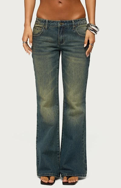 Edikted Shirili Low Rise Flared Jeans