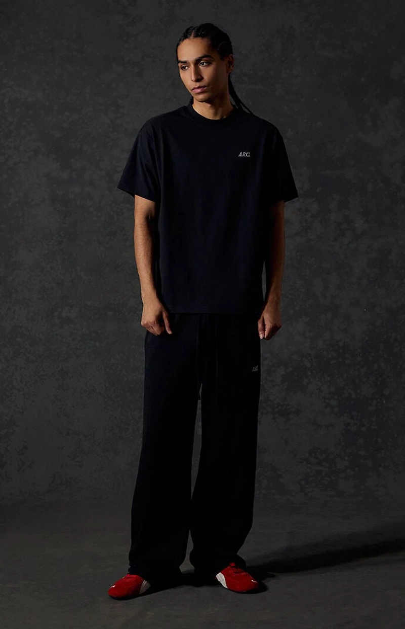 A.R.C. Black Standard Fleece Wide Leg Sweatpants