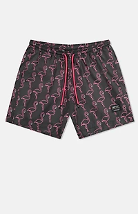 WeSC Zack Neon Flamingo 5" Swim Trunks