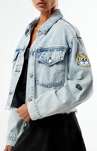 HYPE & VICE UCLA Bruins Frayed Cropped Denim Jacket