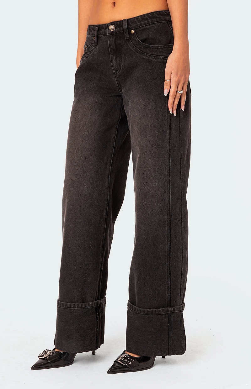 Edikted Vesper Cuffed Low Rise Jeans