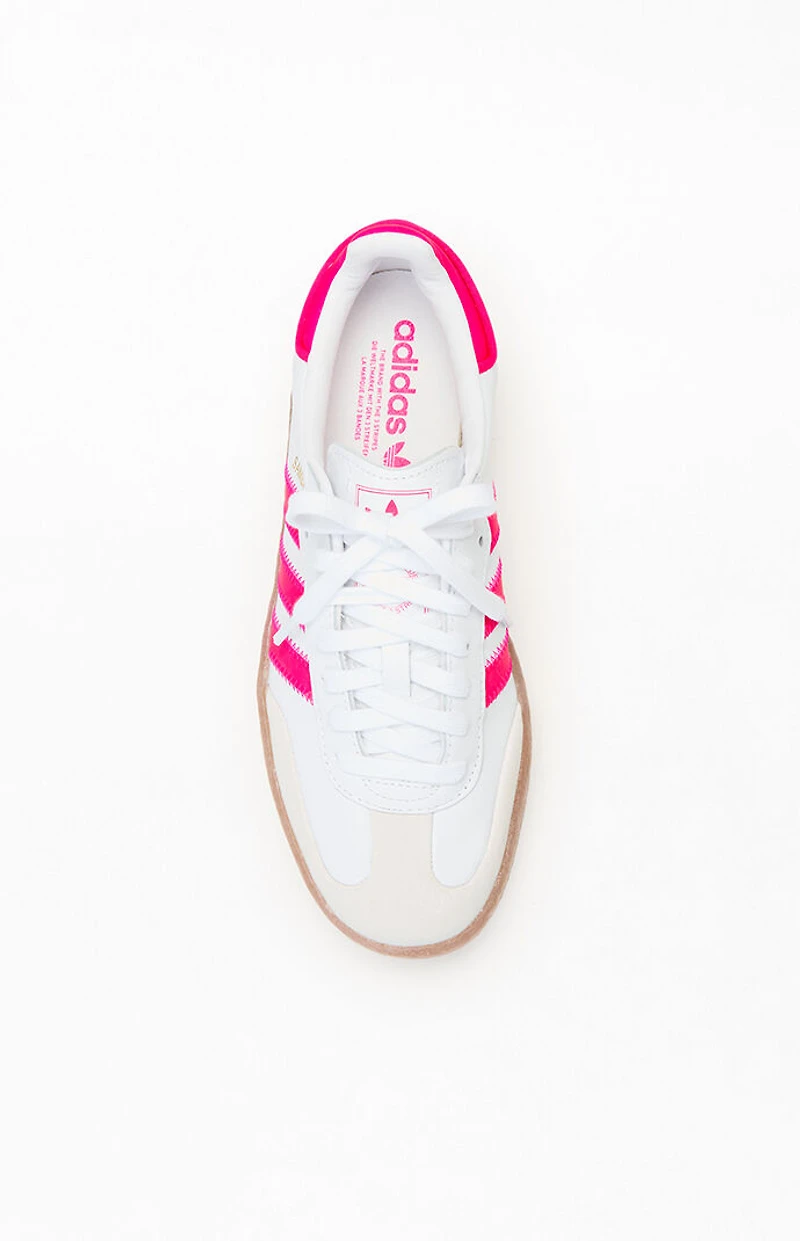 adidas Kids White & Pink Samba Shoes