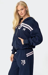 Edikted 78 Bow Zip Up Hoodie