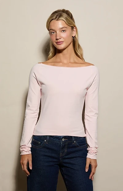 Pacsun Mia Off-The-Shoulder Long Sleeve T-Shirt