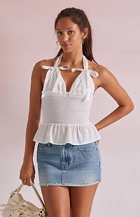 Beverly and Beck Bow Front Halter Top