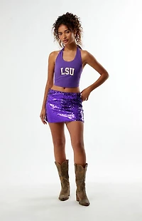 HYPE & VICE LSU Tigers Sequin Mini Skirt