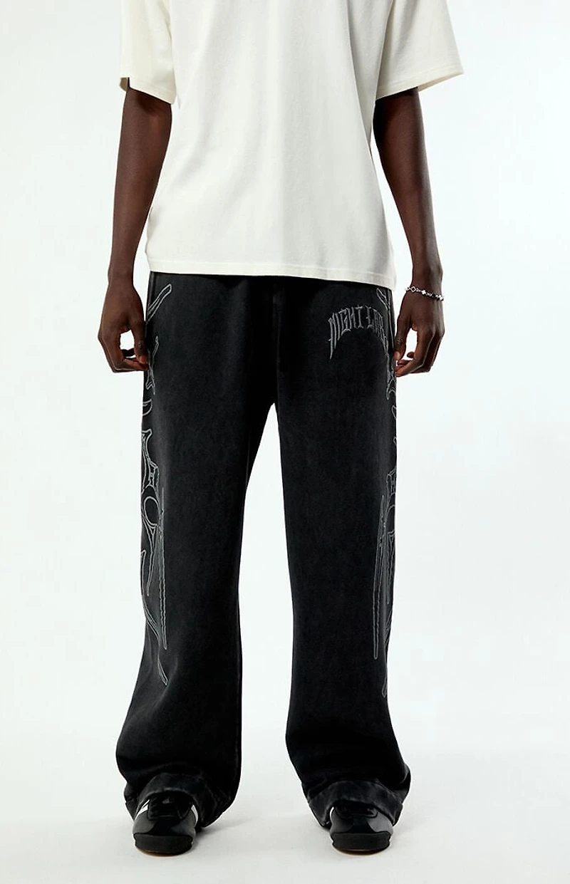 Nightlab x Pacsun Washed Black Night Moon Baggy Sweatpants
