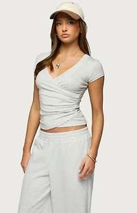 Edikted Iria V Neck Wrapped Top