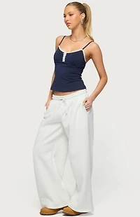 Edikted Olezka Contrast Lacey Tank Top