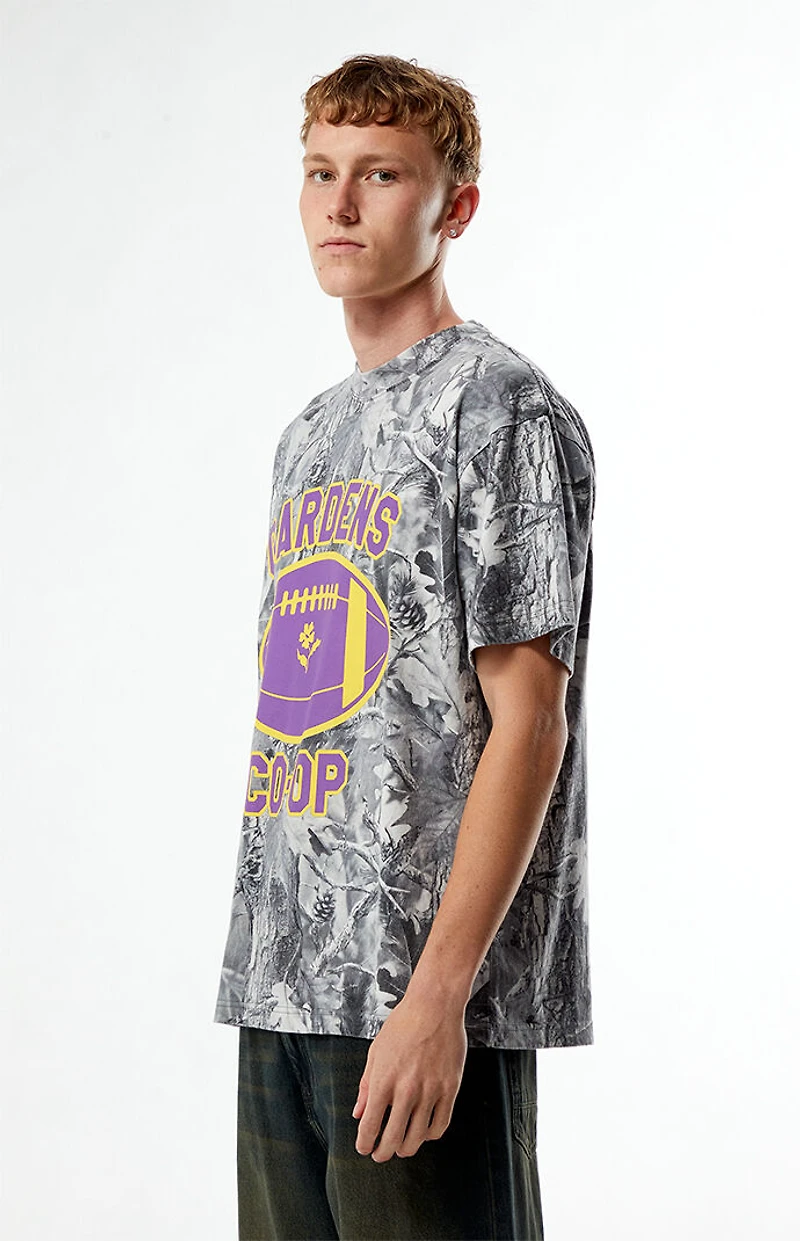 GARDENS & SEEDS CO-OP Camo Football T-Shirt
