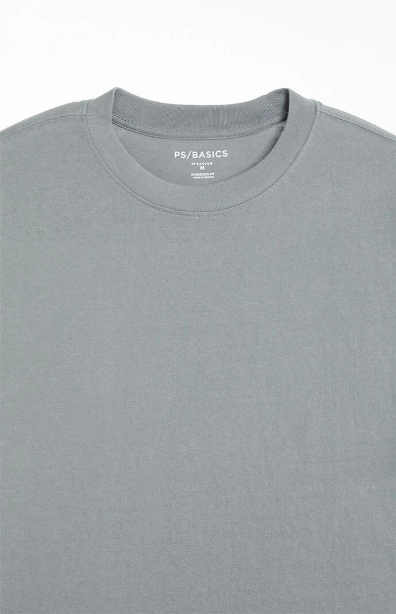 PS Basics Gray Basic Oversized T-Shirt