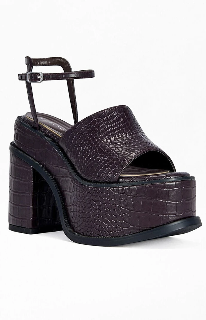 AZALEA WANG Women's Anthelmine Espresso Block Sandals