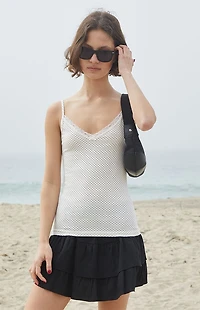 John Galt White & Black Polka Dot Nicolette Tank Top