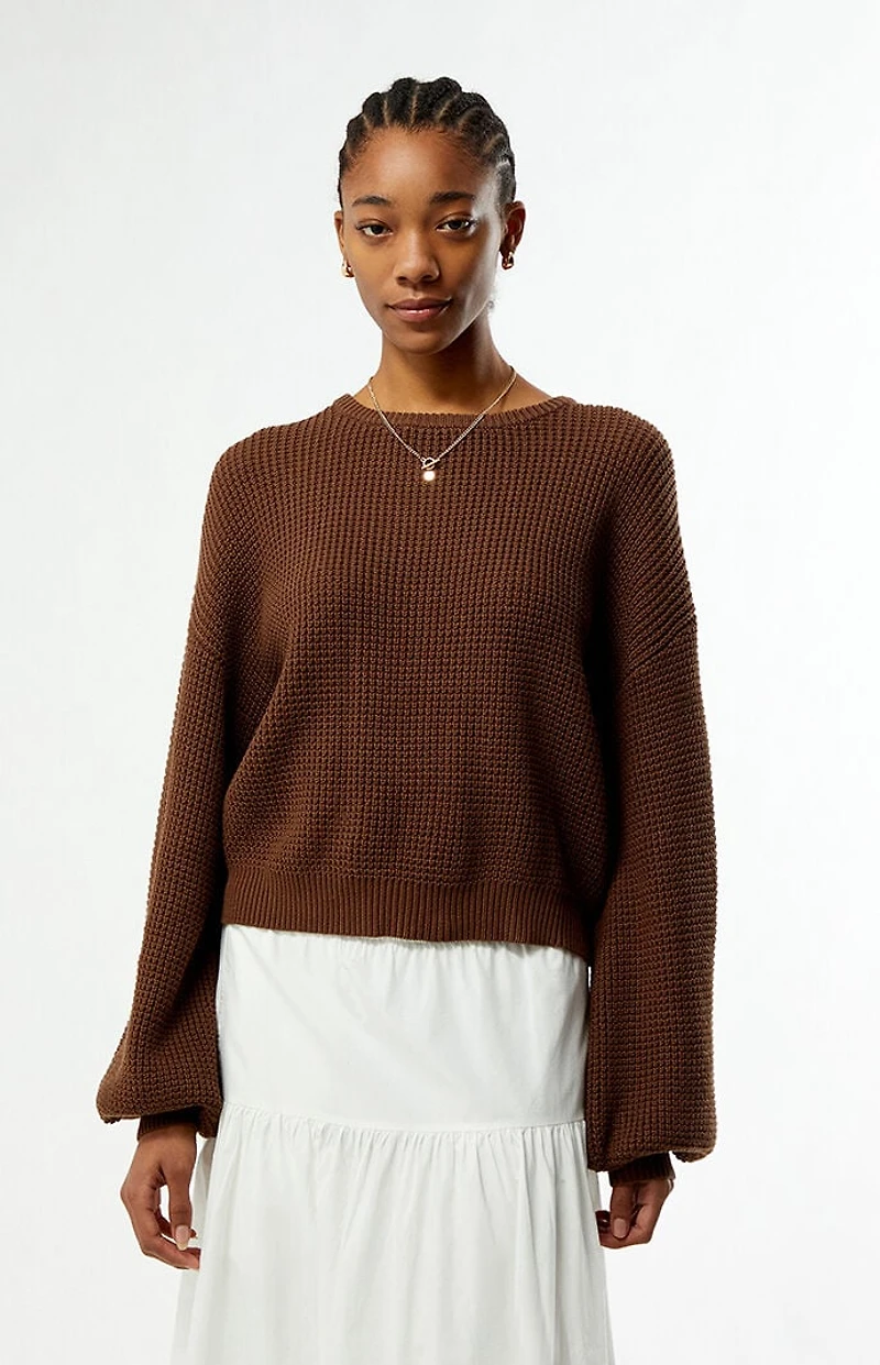 Rhythm Chocolate Classic Knit Crew Neck Sweater