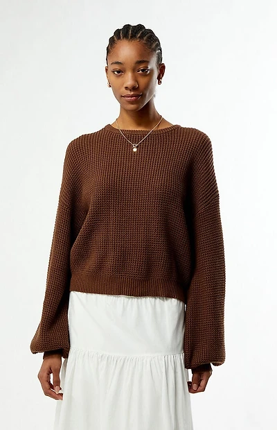 Rhythm Chocolate Classic Knit Crew Neck Sweater