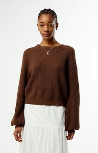 Rhythm Chocolate Classic Knit Crew Neck Sweater