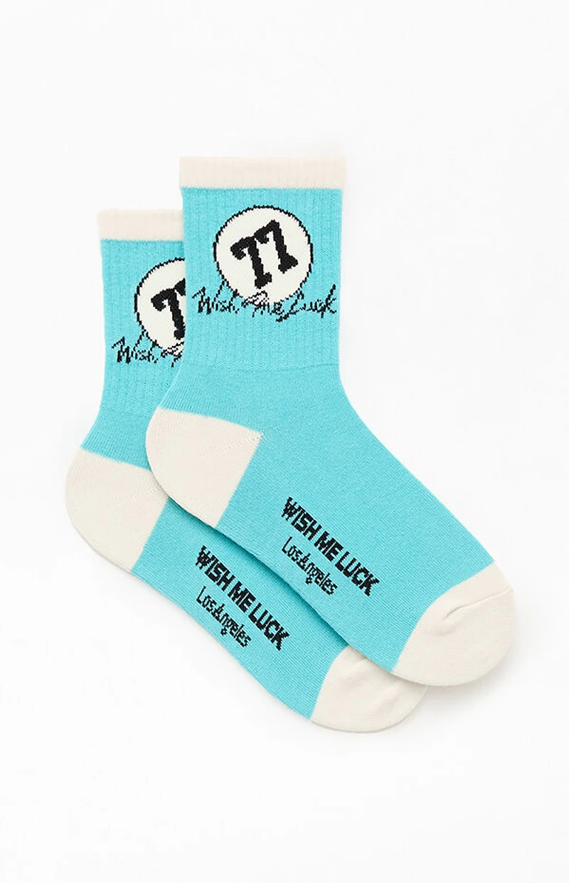 WISH ME LUCK Sevens Track Crew Socks