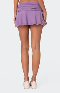 Edikted Rebecca Ruched Mesh Mini Skirt