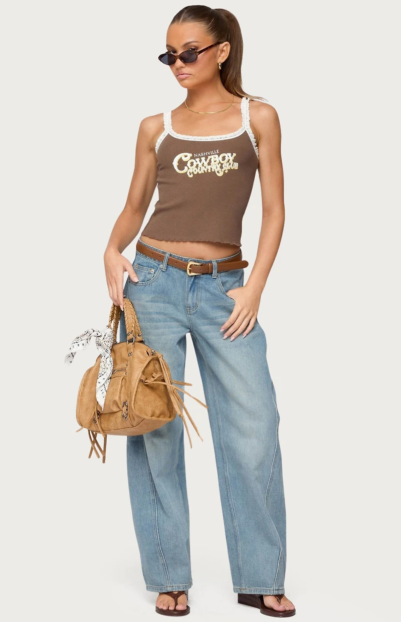 Edikted Korie Barrel Leg Low Rise Jeans