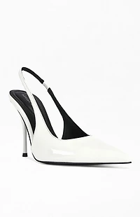 AZALEA WANG Women's Sylva White Slingback Stiletto Pumps