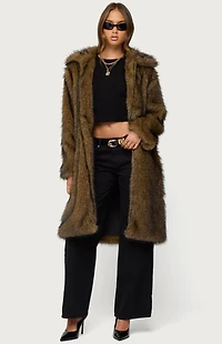 Edikted Saphira Oversized Faux Fur Maxi Coat