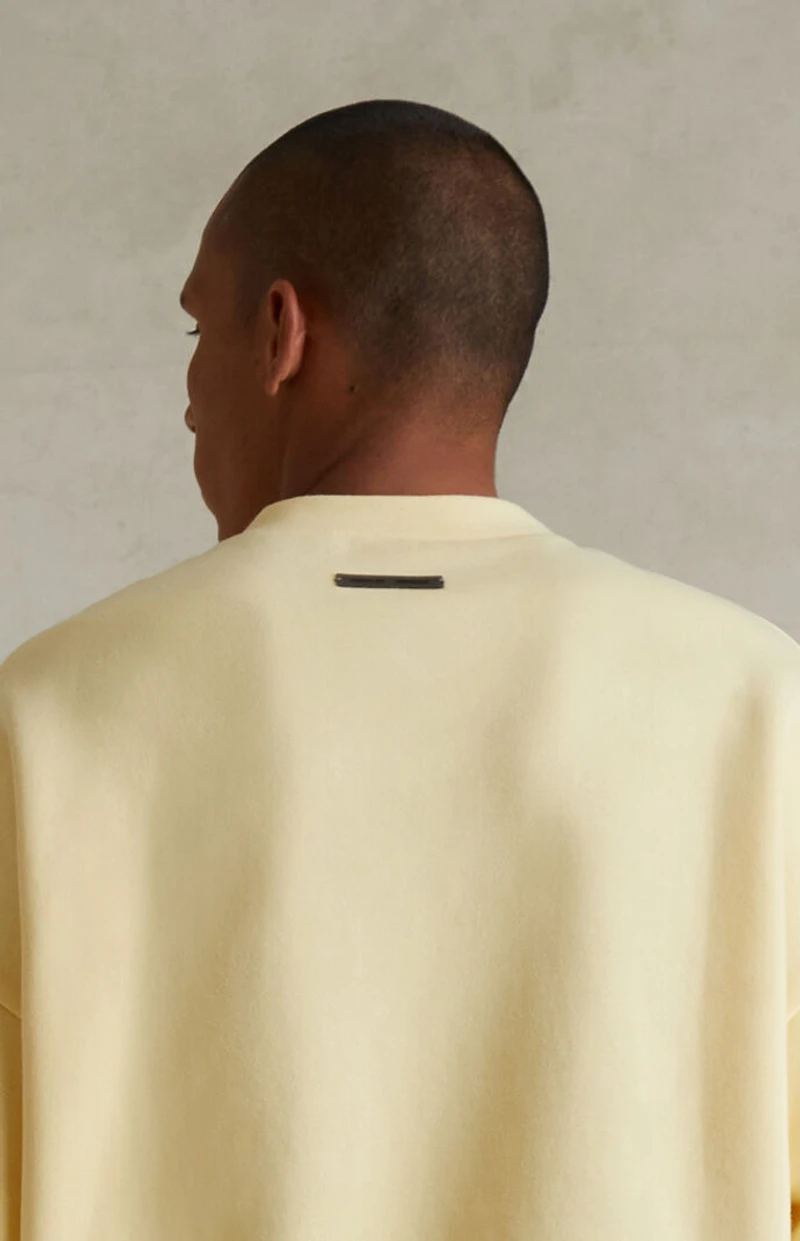 Fear of God ESSENTIALS Garden Yellow '90s Fit Fleece Crew Neck Sweatshirt