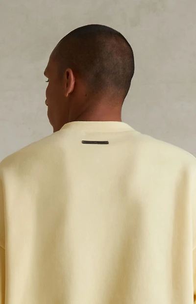 Fear of God ESSENTIALS Garden Yellow '90s Fit Fleece Crew Neck Sweatshirt