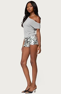 Edikted Holly Glitter Off Shoulder Top