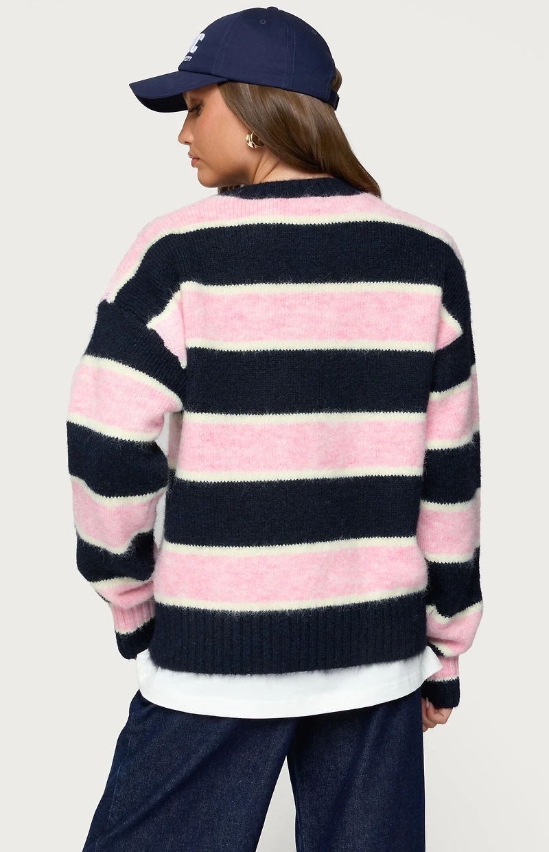 Edikted Conrad Striped Knit Sweater