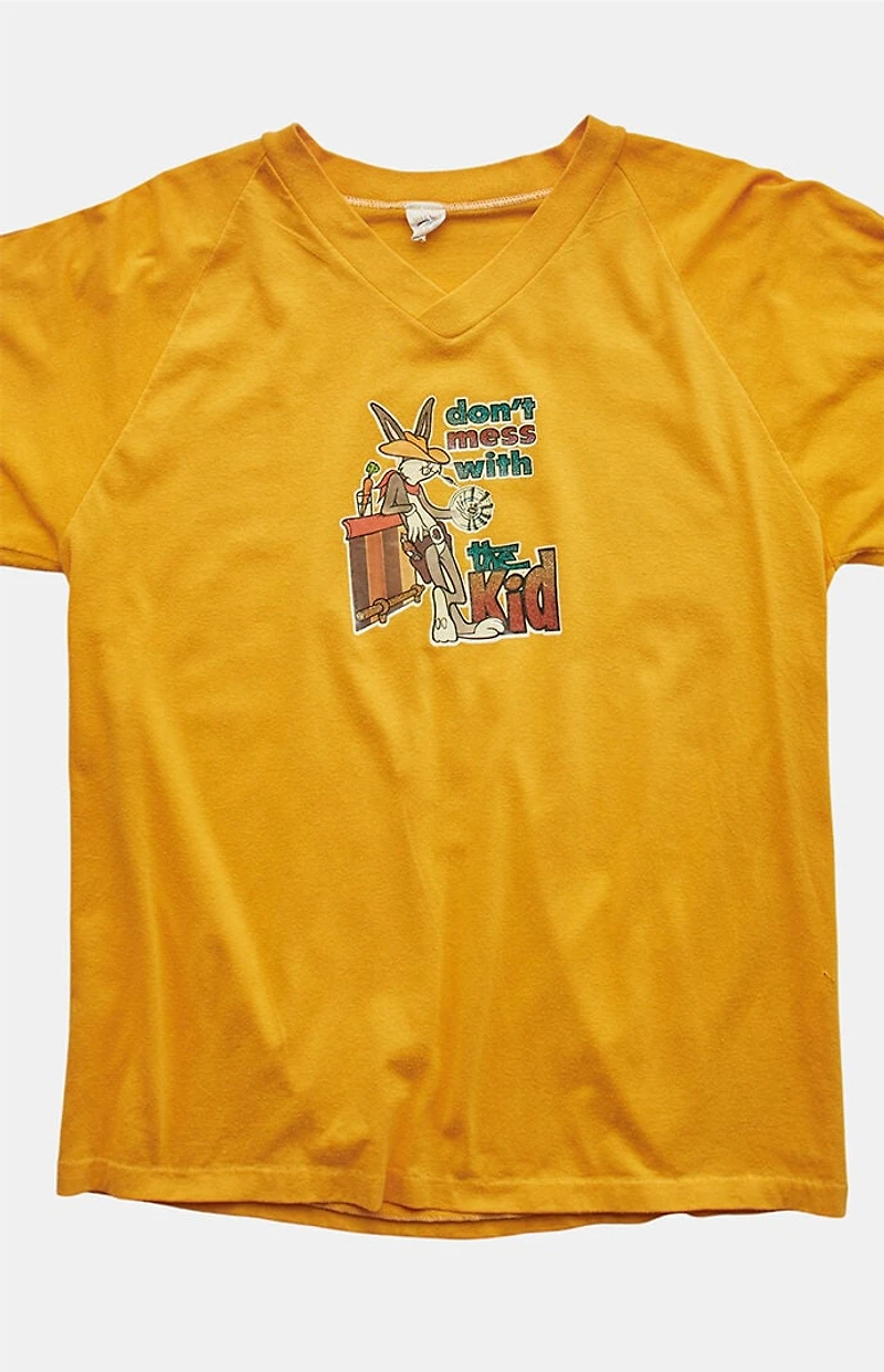 PS VINTAGE 80s Don't Mess With the Kid V-neck Graphic T-Shirt
