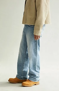 Pacsun Dylan Baggy Jeans Frayed Medium Blue