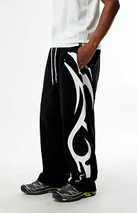 Pacsun Black Tribal Fleece Baggy Sweatpants