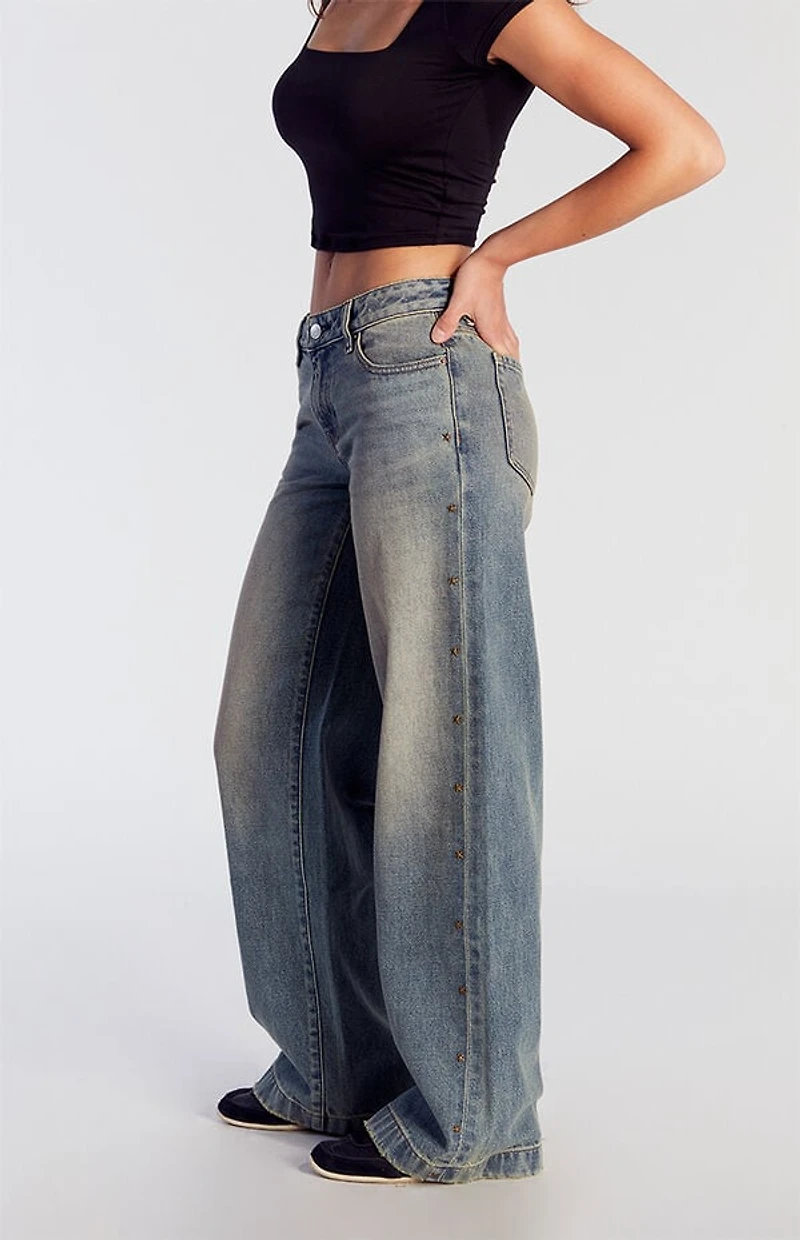 Pacsun Casey Low Rise Baggy Jeans Star Stud
