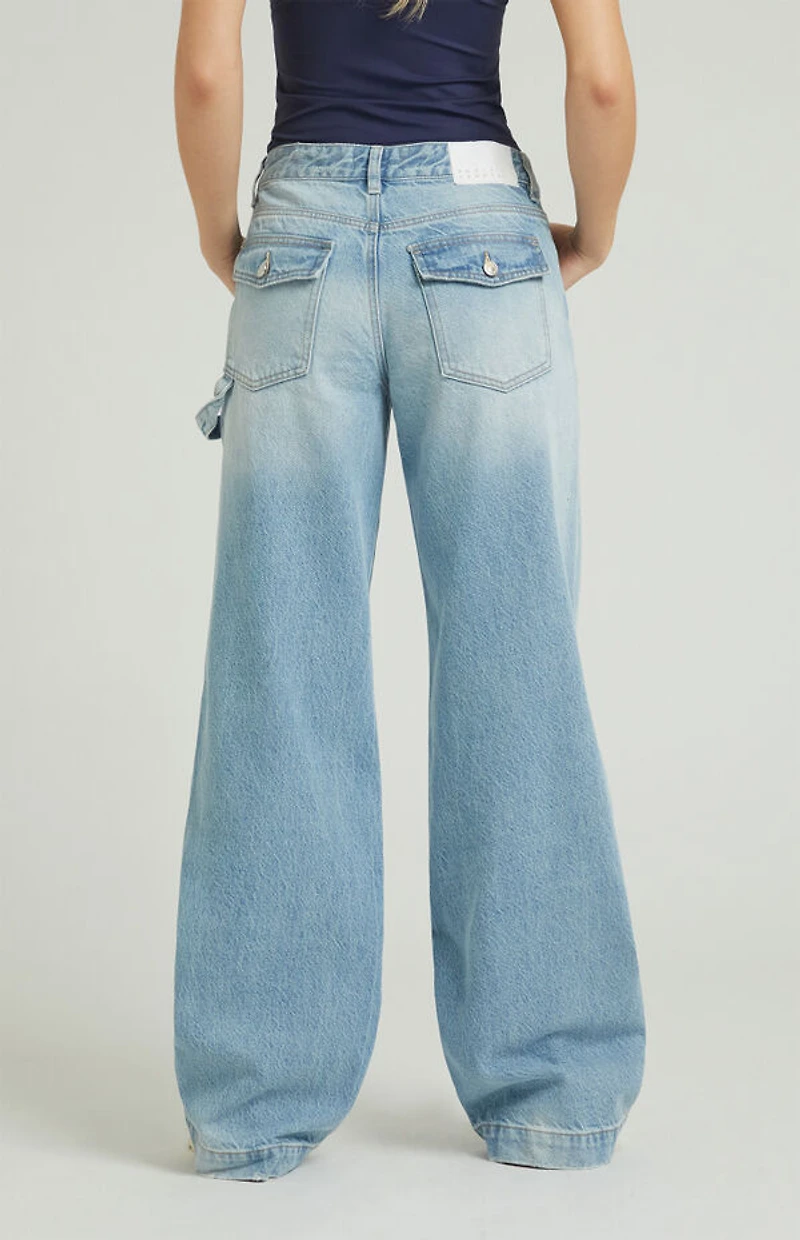 Pacsun Casey Low Rise Baggy Jeans Carpenter Light Indigo