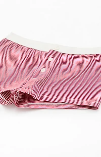 John Galt Red Striped Pajama Boyshorts
