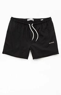 Pacsun Sail Black Seersucker 4.5'' Swim Trunks