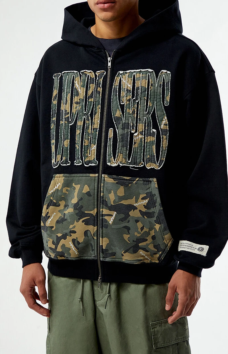UPRISERS Black Camo Full Zip Hoodie