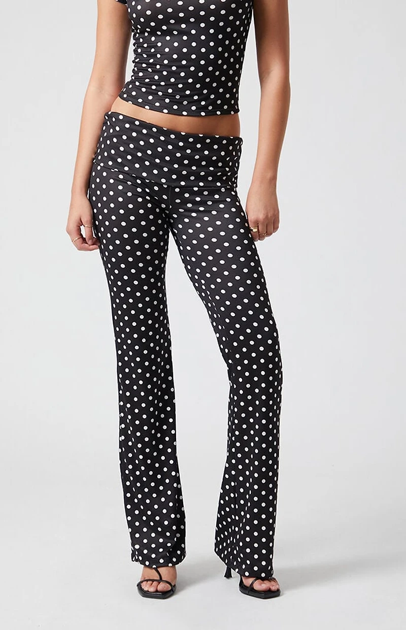 Beverly and Beck Polka Dot Flare Pants